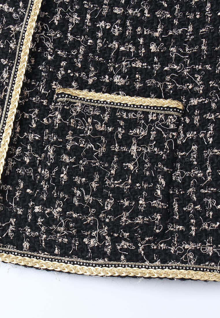 Lumière Contrast Trim Mandarin Coat