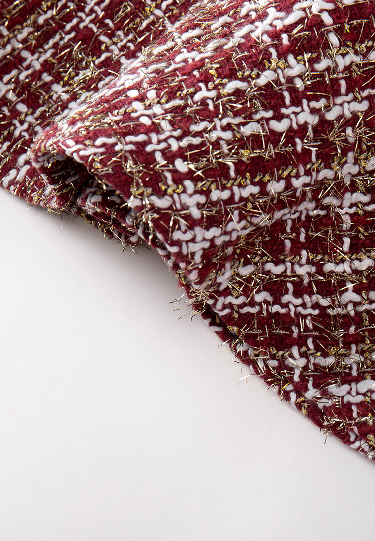 Lurex Frayed-detail Checked Fishtail Tweed Dress