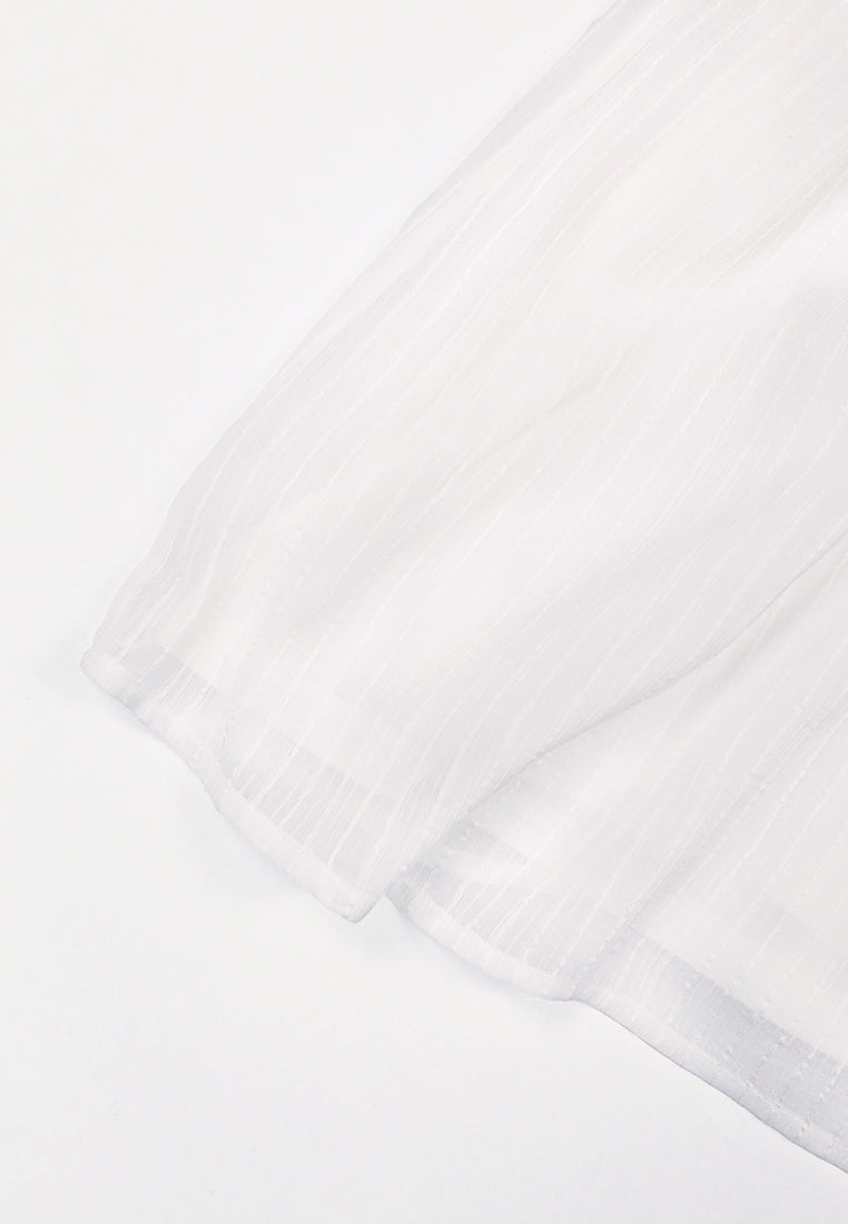 Blanc Plissé Élégance Blouse
