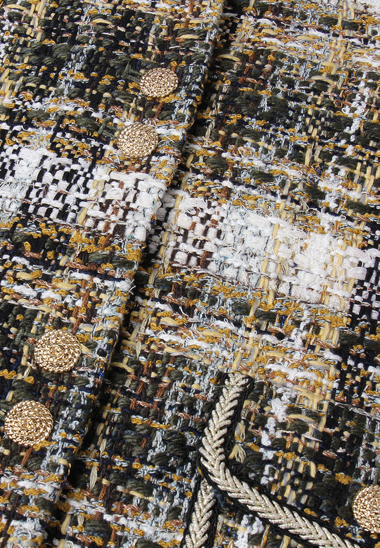 Checked Gardient Golden-trim Jacket