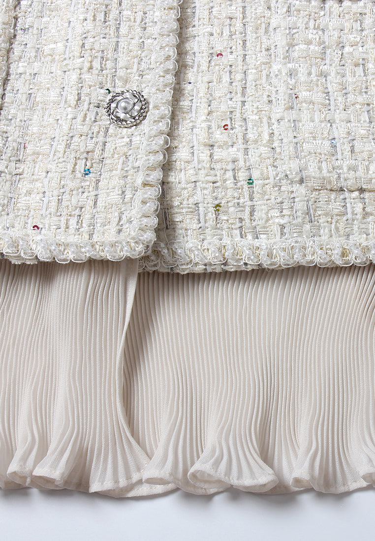 Crème Dentelle Chiffon Jacket