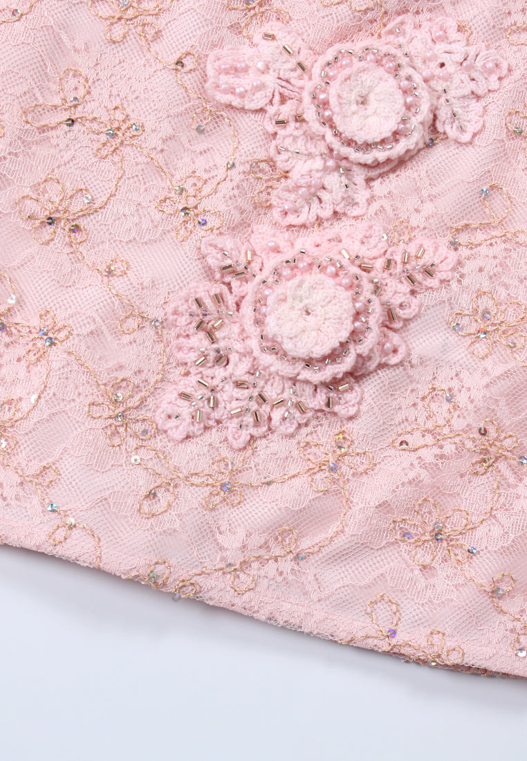 Blush Lace Embellished Blouse