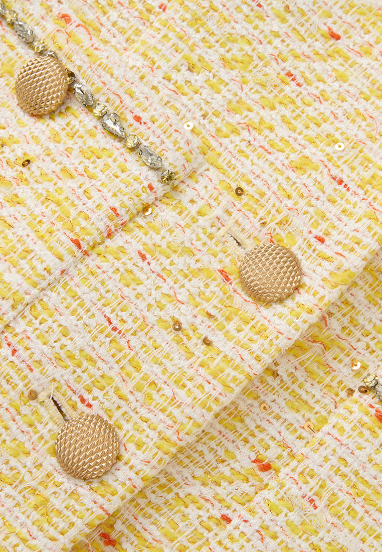 Crystal-detail Embellished Shawl-lapel Blazer