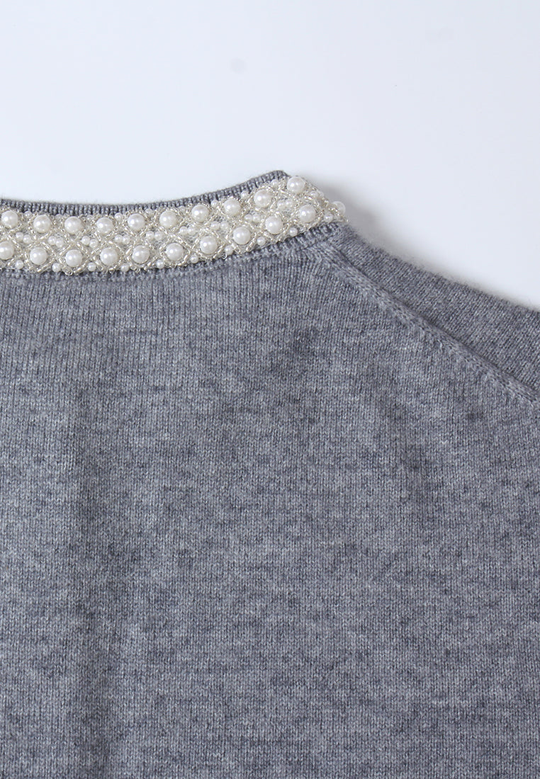 Broderie Fleurie Ribbed Knit Top