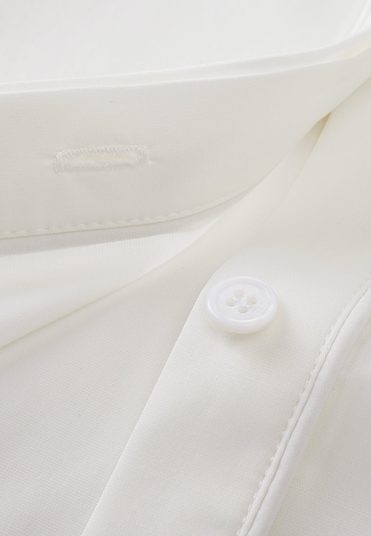 Seam-detail Chramed Concealed-fastening Blouse