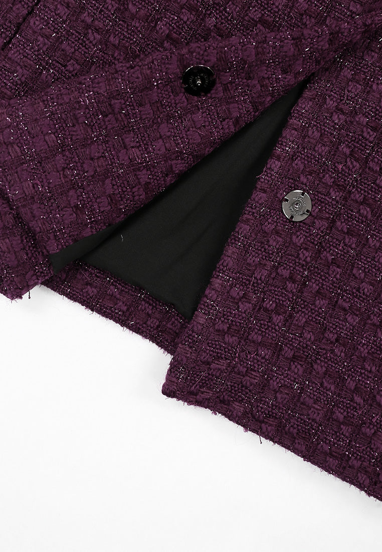 Violet Tweed Fun Fleur Jacket