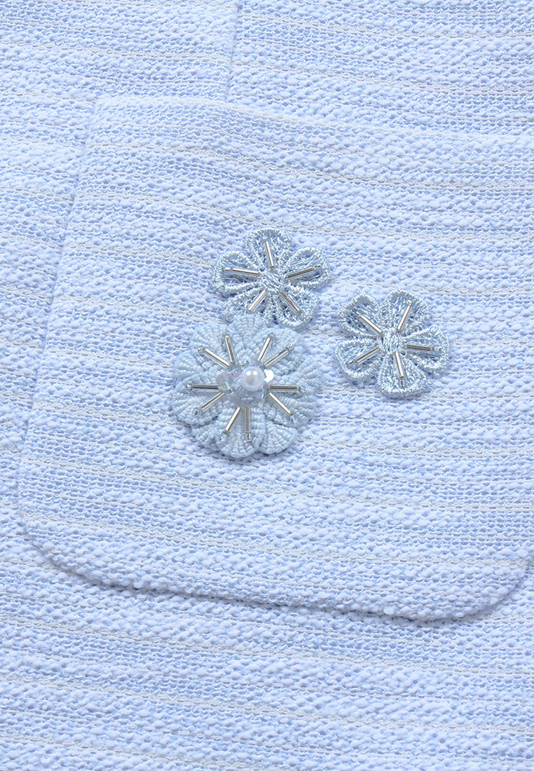 Azure Peony Embellished Dress