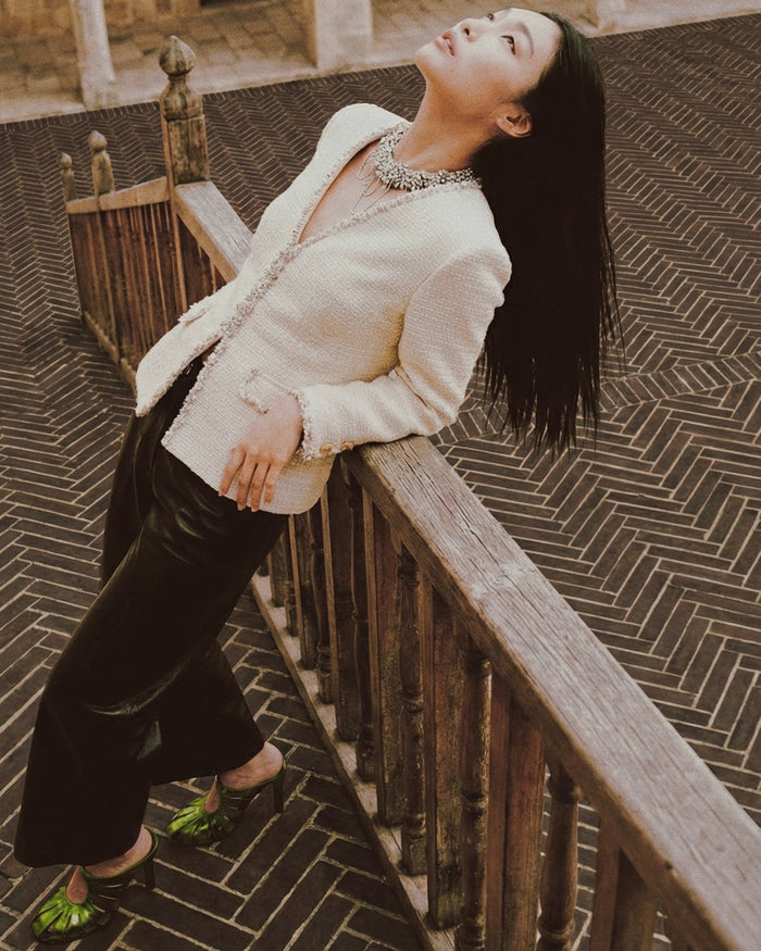 Créme Frange Tweed Jacket