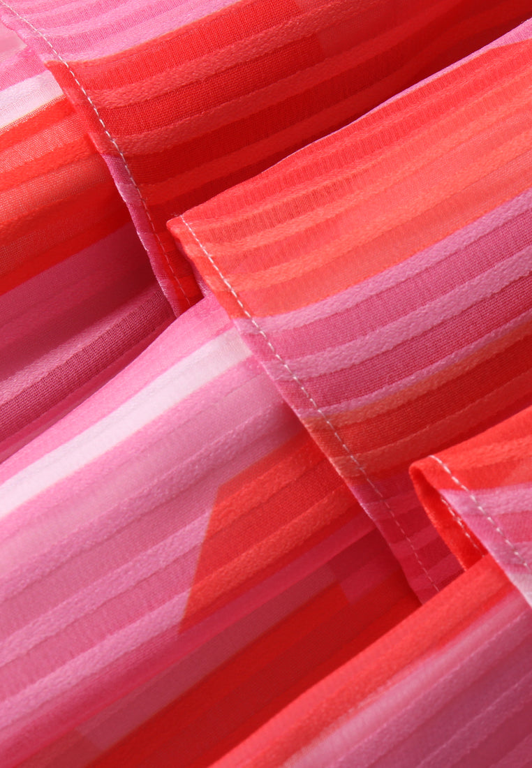 Fuchsia Flux Tiered Skirt