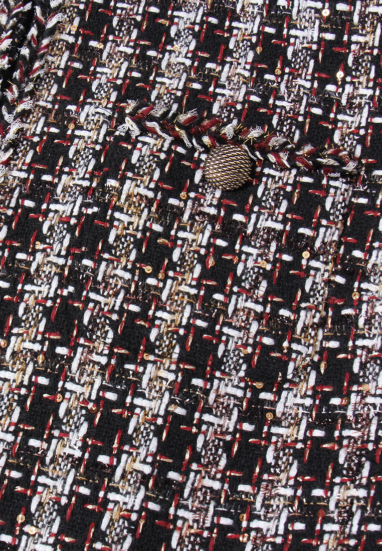 Checked Welt-pocket Tweed Coat