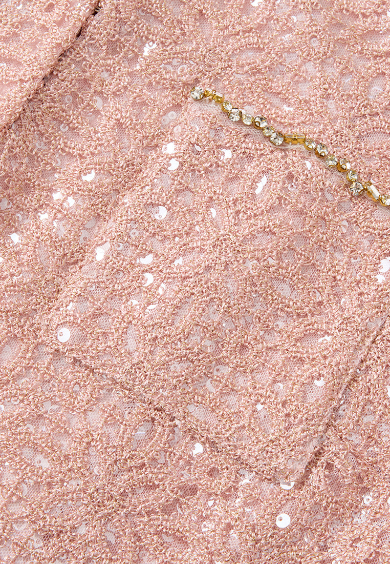 Lurex Crochet-lace Sequin-detail Jacket