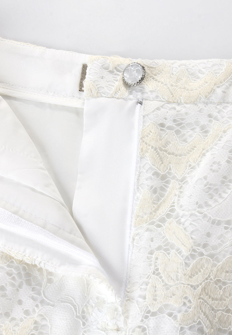 Perla Élégance Lace Wide Leg Pants
