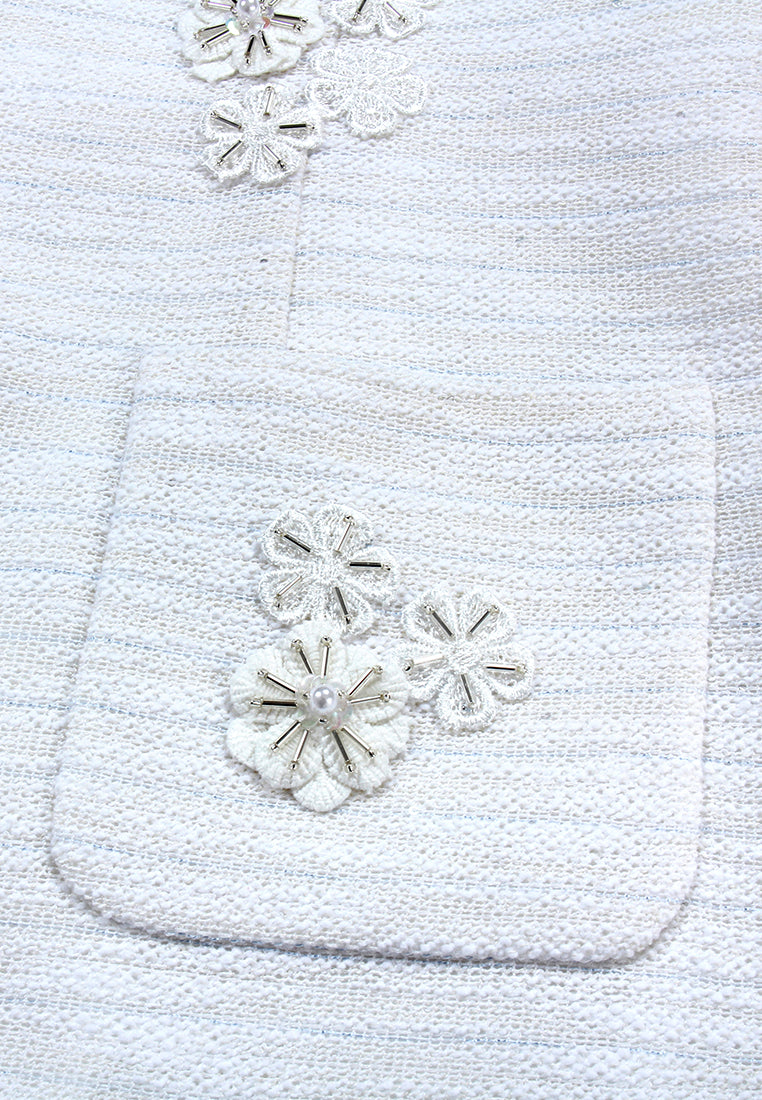 Ivory Peony Embellished Dress