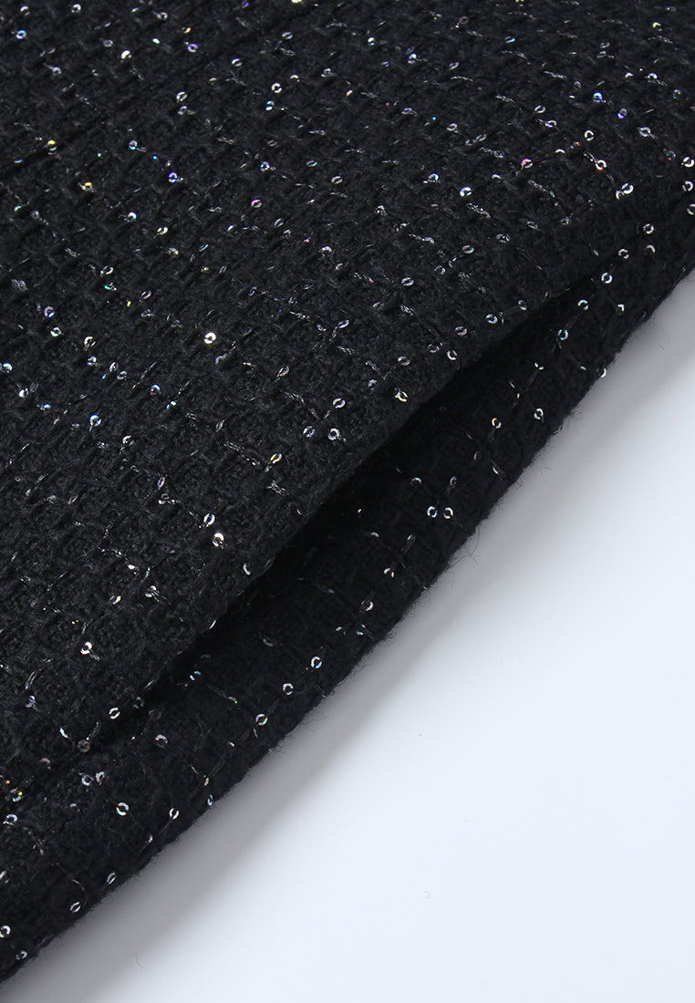 Céleste Grid Speckled Tweed Dress