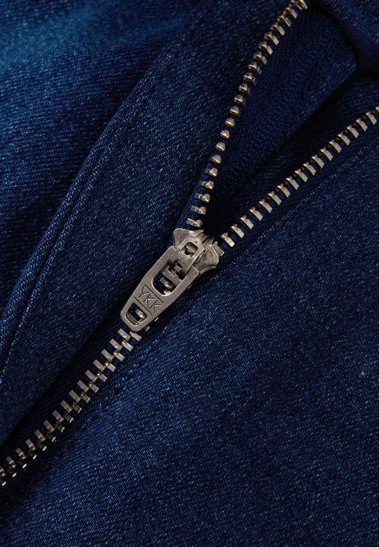 Tweed-embellished Trim Straight-leg Jeans
