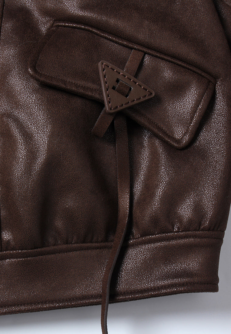 Frosted Fitted Leather Jacket