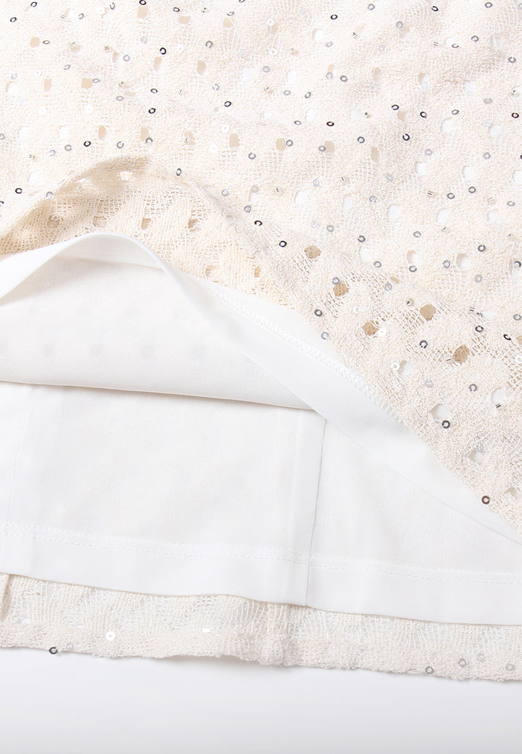 Embellished Bow Sequin Blouse