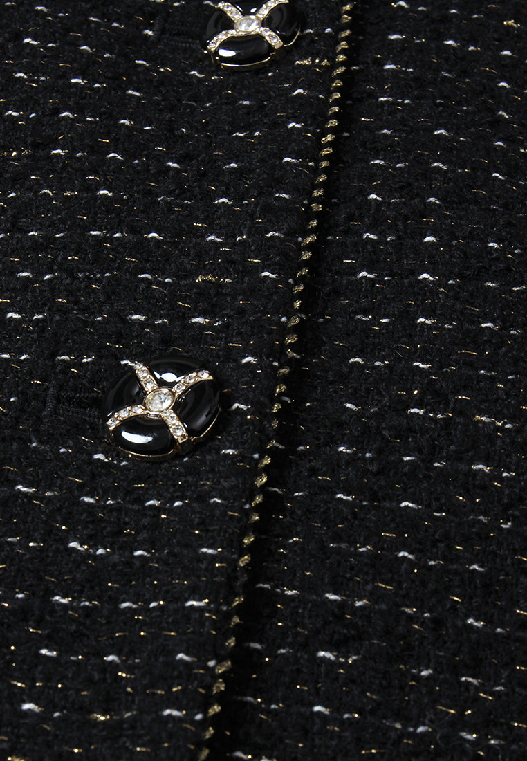 Minuit Chain-Belt Tweed Dress