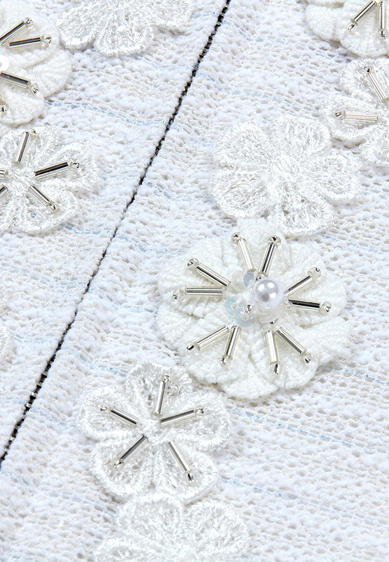 Ivory Peony Embellished Jacket