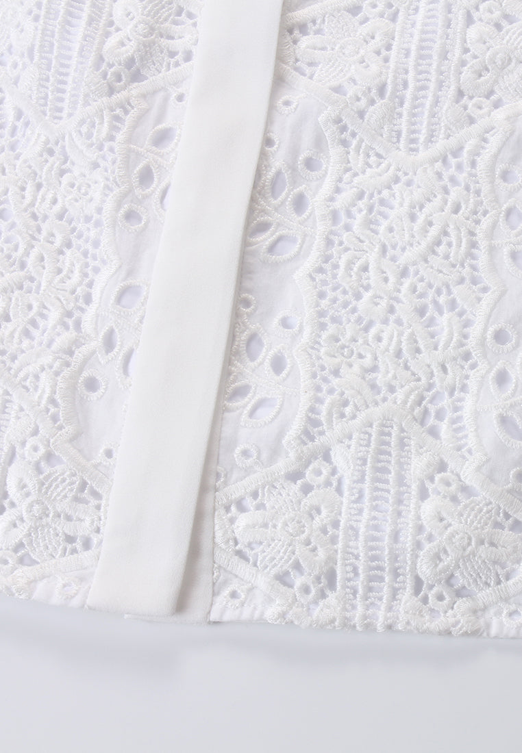 Ivory Dentelle Fleuris Blouse