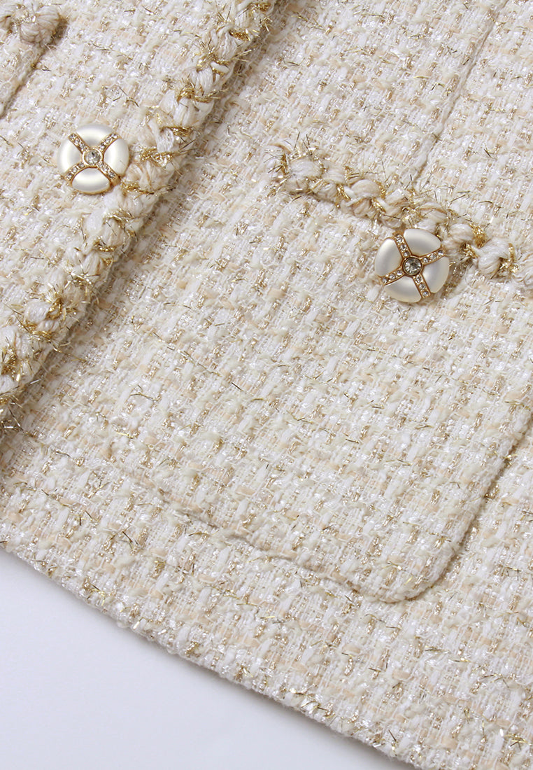 Braided-Trim Tweed Jacket