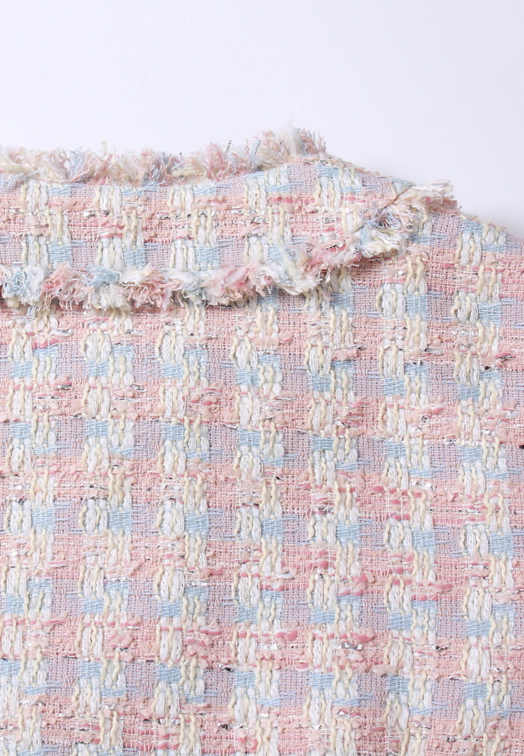 Éclat Pastel Tweed Zip Dress