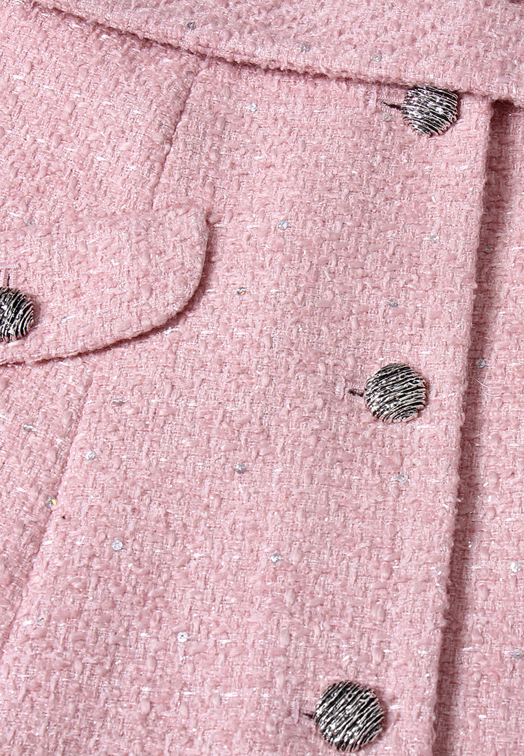 Éclat Bijou Belted Tweed Dress