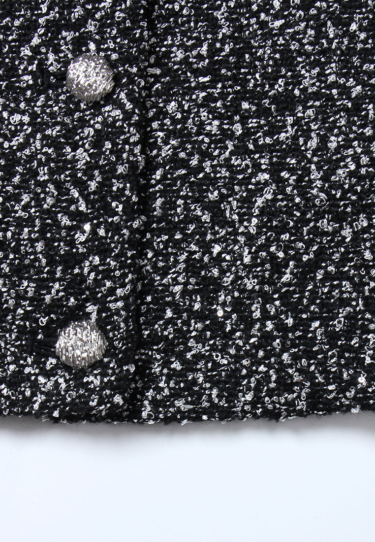 Speckle Texture Cropped Blouse