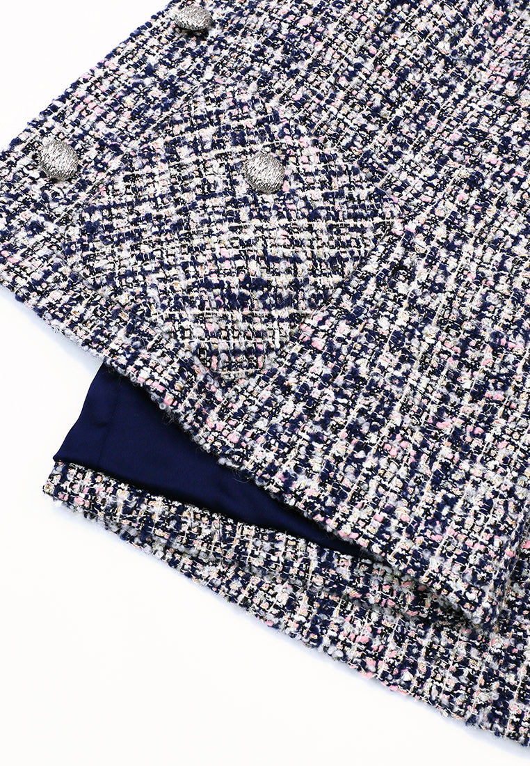 Bleu Rosé Tweed Élégance Jacket