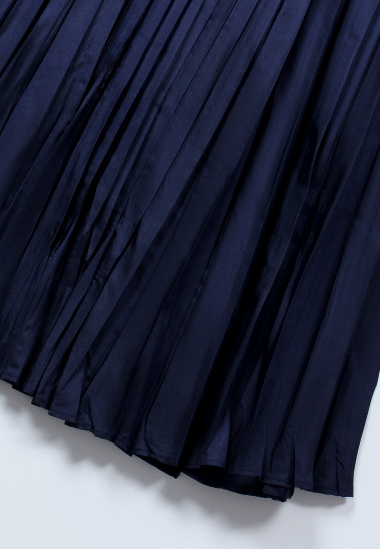 Midnight Blue Pleated Skirt