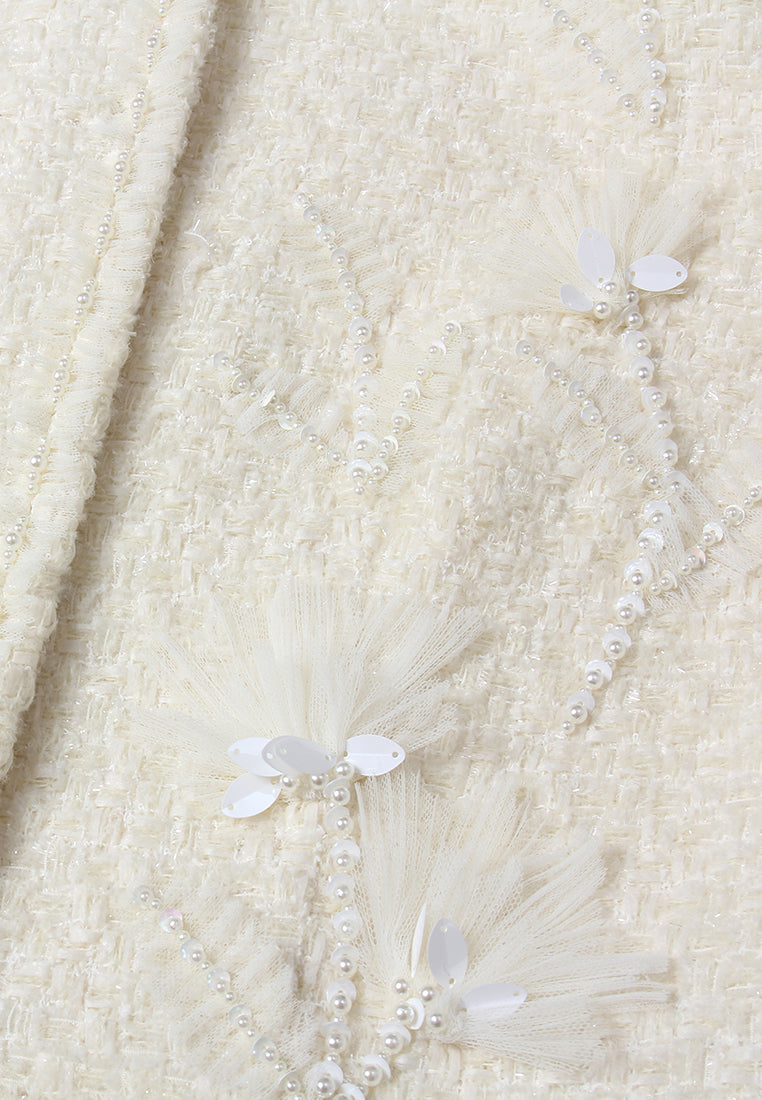 Fleur Éclat Embellished Tweed Jacket