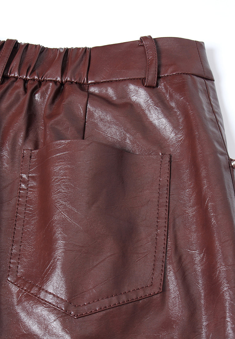 Noir Cuir Wide-Leg Trousers