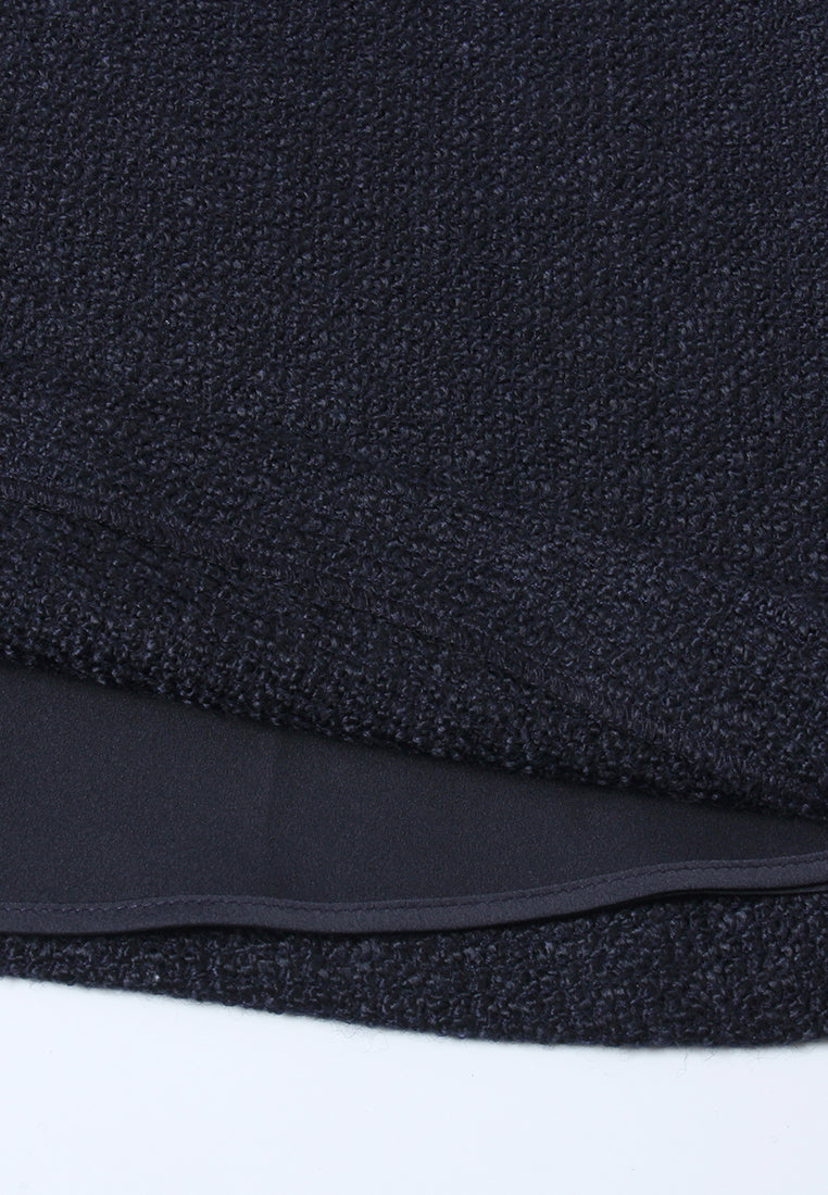 Lueur Embellished Neckline Tweed Dress