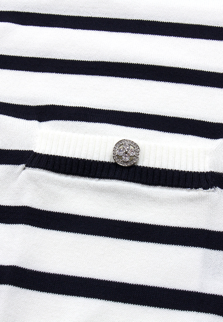 Nautical Stripe Knit Cardigan