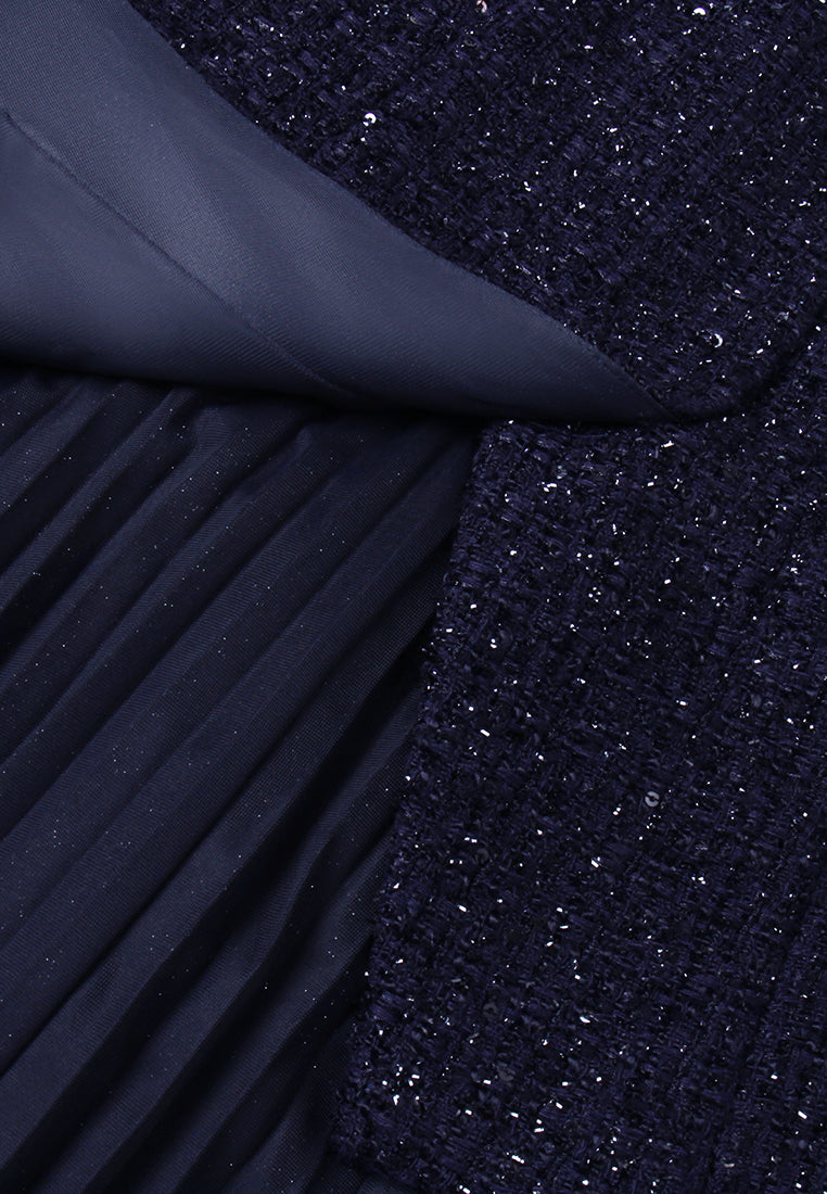 Lurex Tweed Scallop-Hem Dress