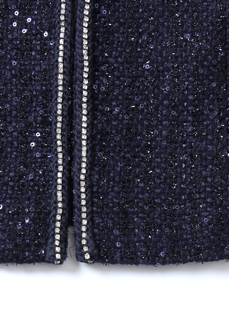 Noir Pailleté Bow Jacket