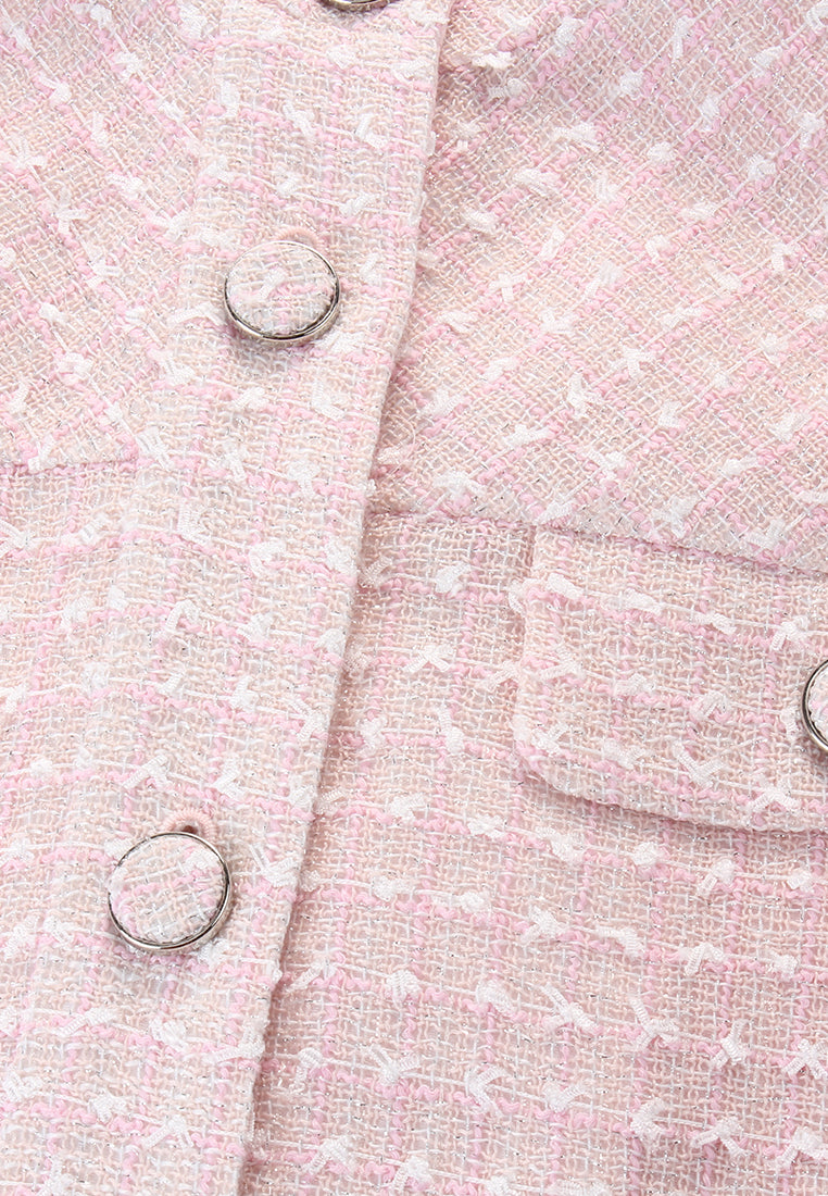 Rosé Lumière Tweed Vest