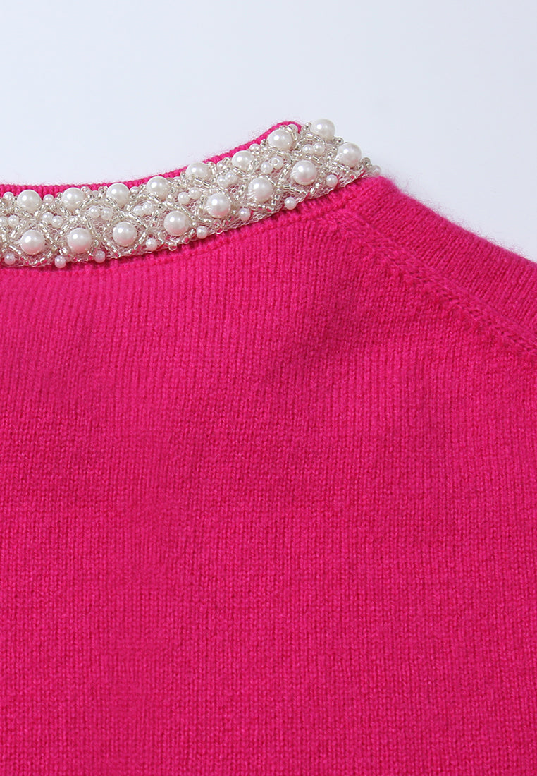 Broderie Fleurie Ribbed Knit Top