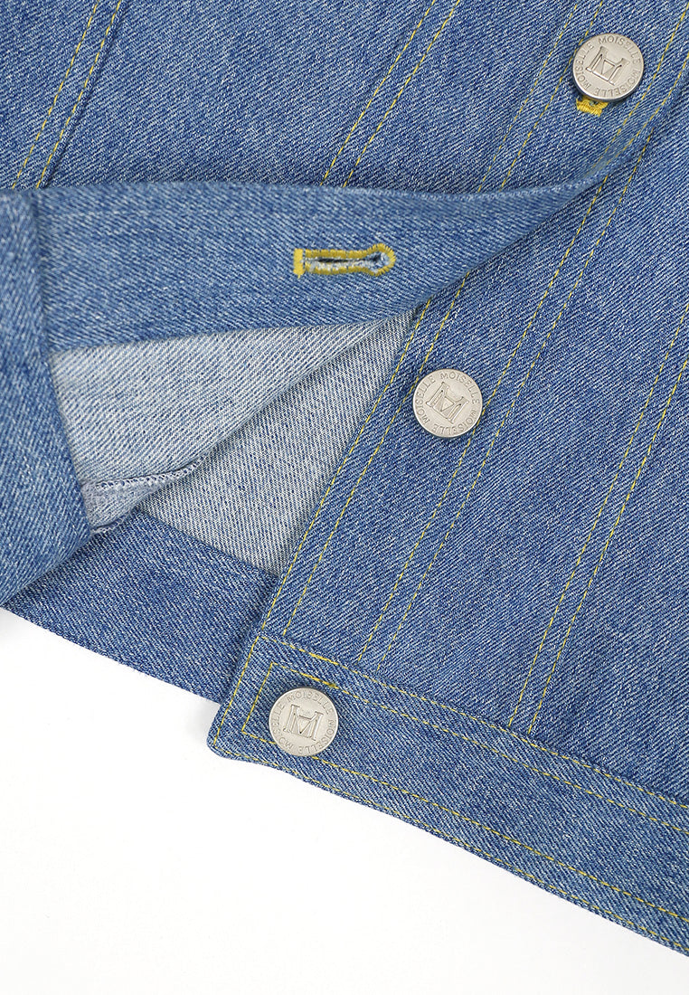 Bleu Denim Cristal Fleur Jacket