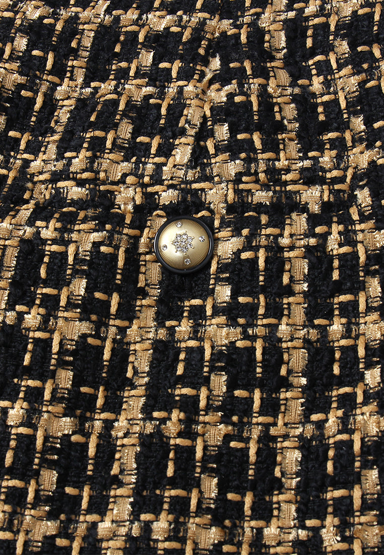 Ornée Check Tweed wide-Leg Trousers