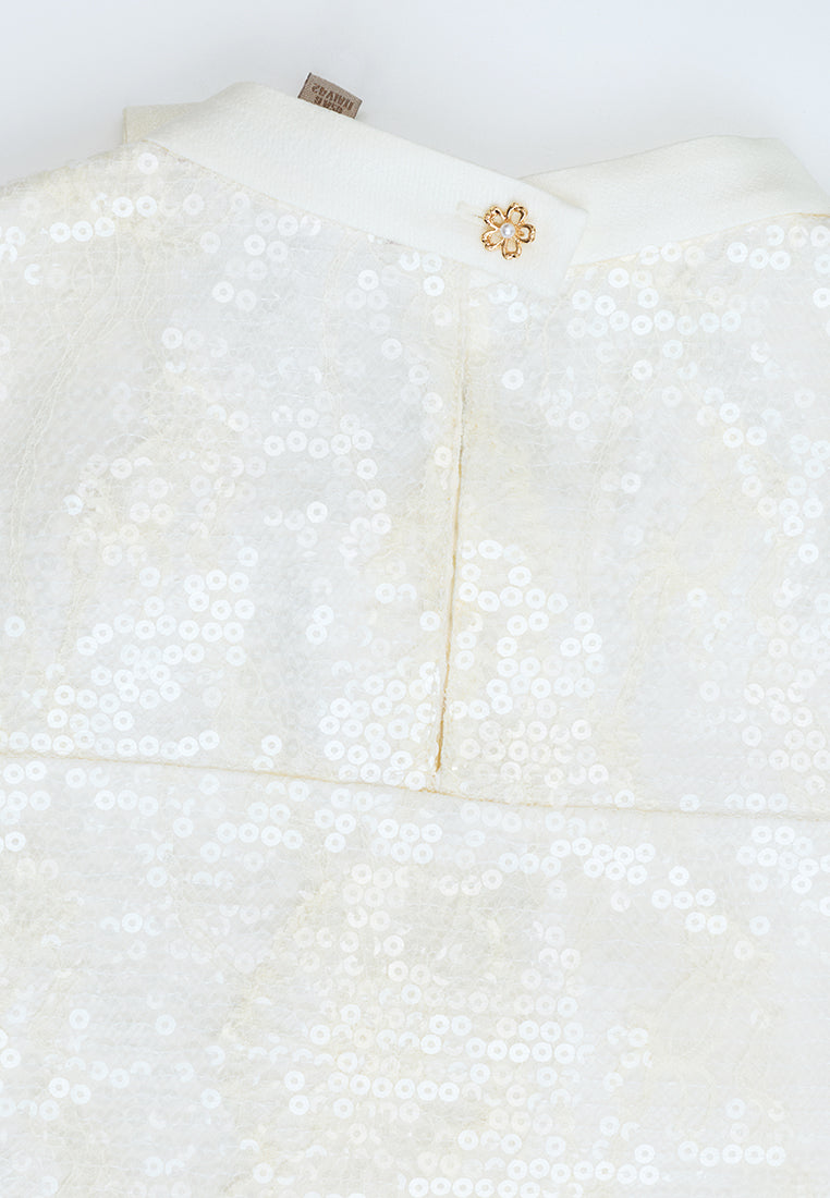 Pussy-bow Sequin-panelled Ruffled-cuffs Shirt