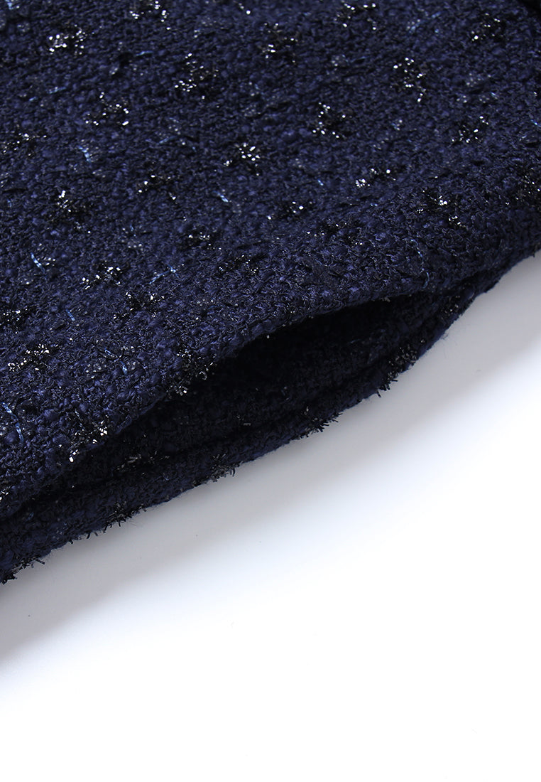 Double-Breasted Speckled Tweed Coat