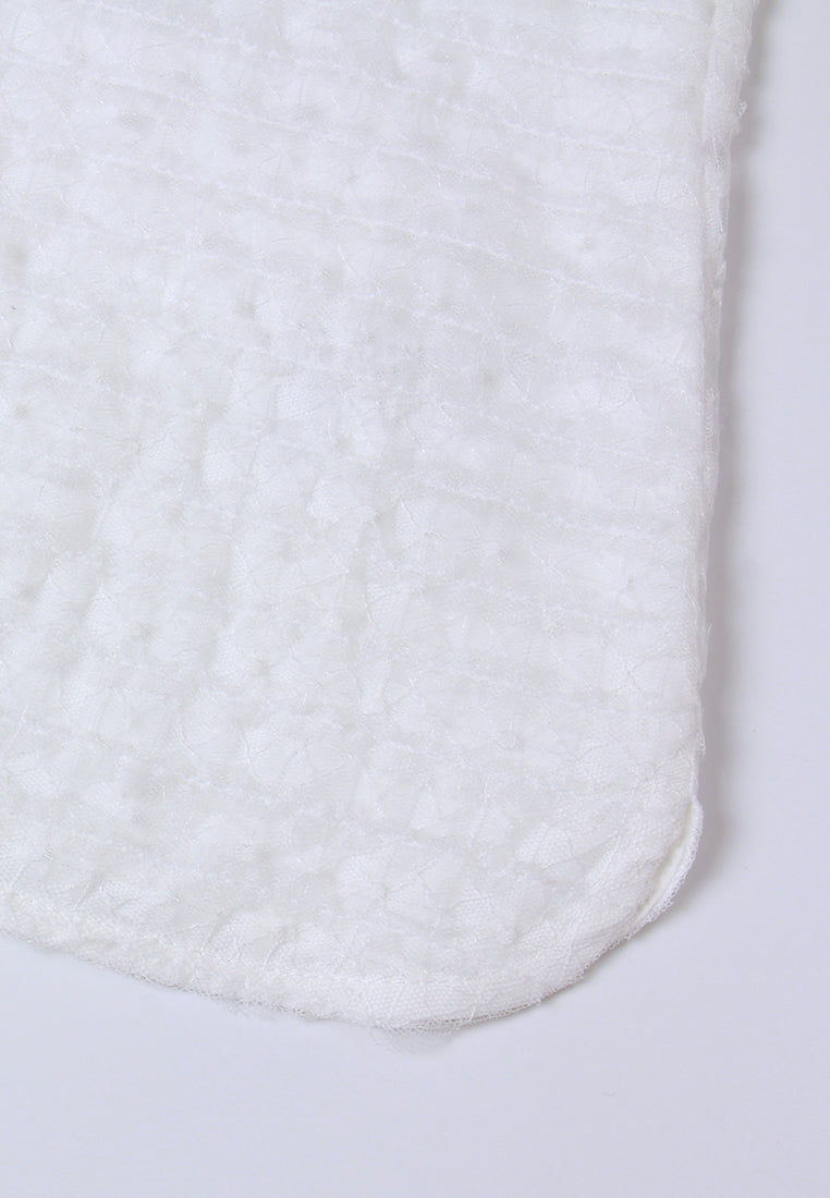 Bow-Detail Crystal Mesh Shirt