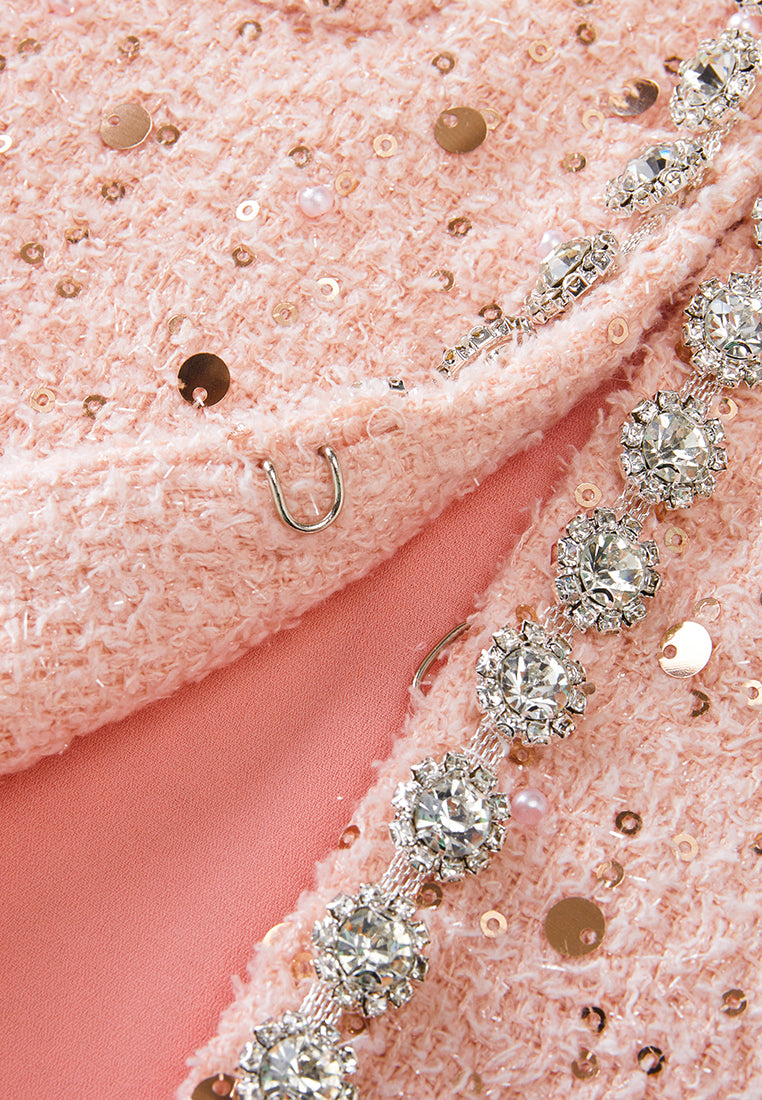 Sequin-detail Frayed-detail Jacket