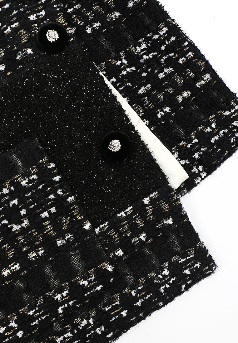 Noir Blanc Tweed Carreau Perlé Jacket