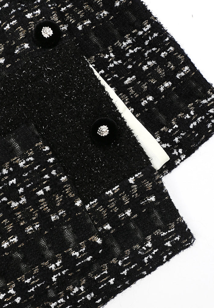 Noir Blanc Tweed Carreau Perlé Jacket