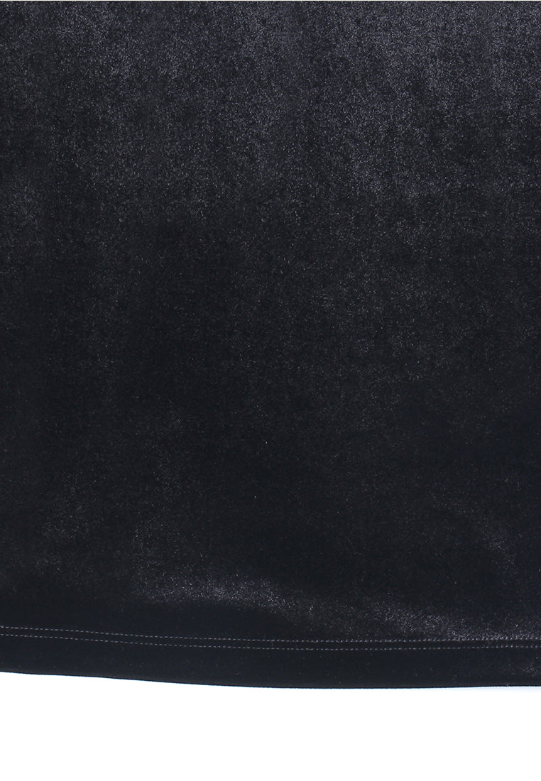 Noir Velours Mock Neck Top