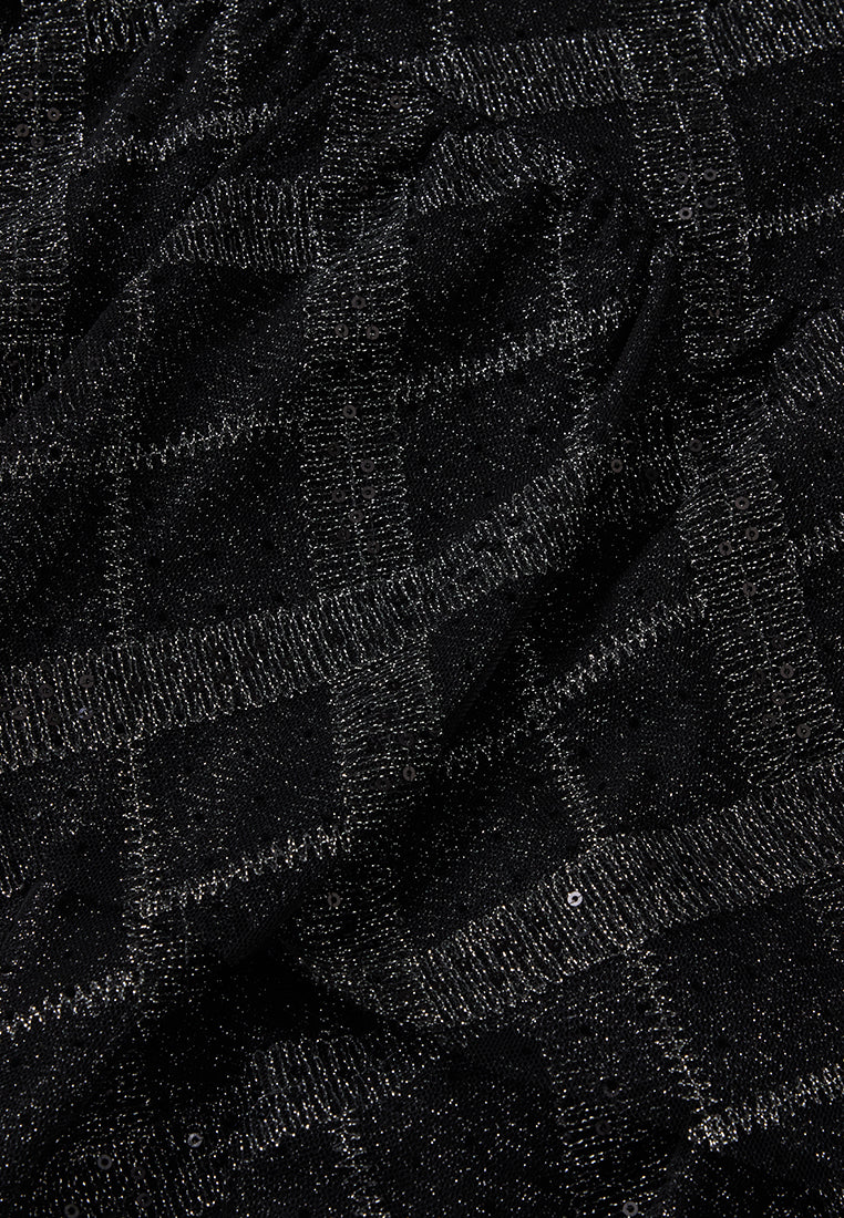 Layered Lurex-diamond Mesh Maxi Skirt