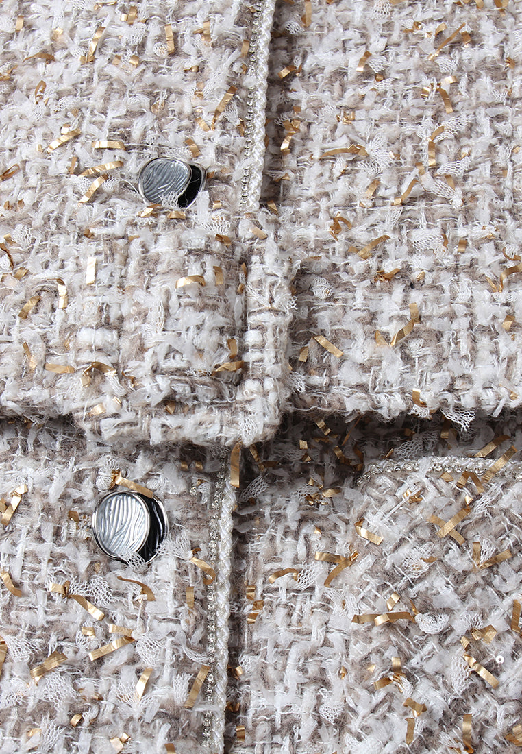 Champagne Bijou Tweed Robe