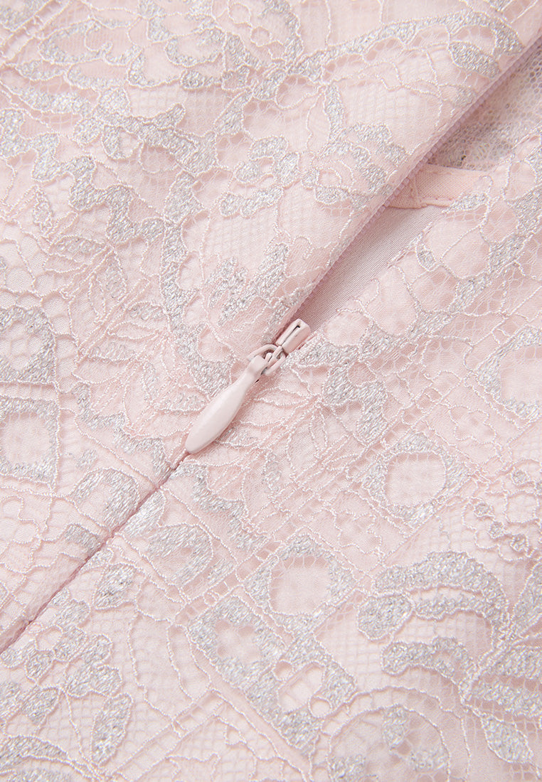 Floral-embroidered Lace Dress